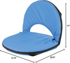 Kaplan Early Learning Go Anywhere Portable Chair with Reclining Padded Backrest, Steel Frame, and Shoulder Strap for Easy Transport, Blue