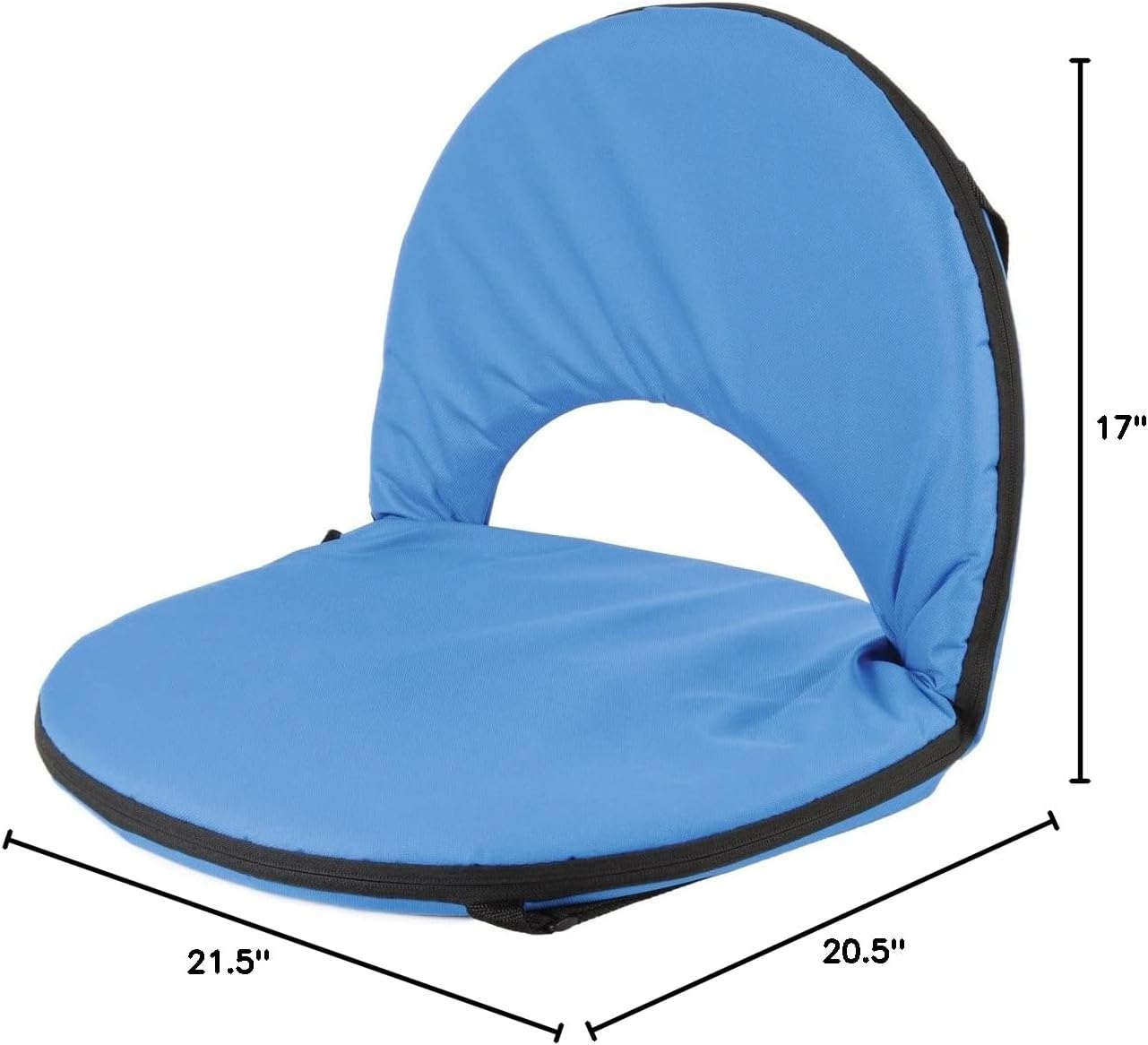 Kaplan Early Learning Go Anywhere Portable Chair with Reclining Padded Backrest, Steel Frame, and Shoulder Strap for Easy Transport, Blue