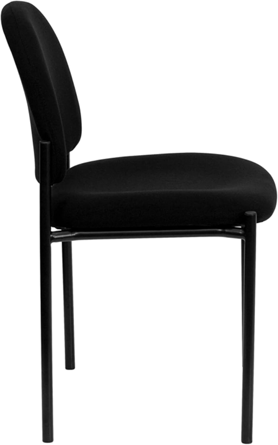 Flash Furniture Tania Comfort Black Fabric Stackable Steel Side Reception Chair