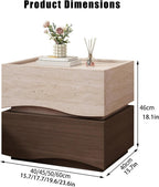 Bed end Table with Drawer, Smart Nightstand Table with Locks, Side end Bedside Table, Solid Wood Bedside Table, Suitable for Bedrooms, Living Rooms, and Offices(Khaki-A,19.6 * 15.7 * 18.1in)