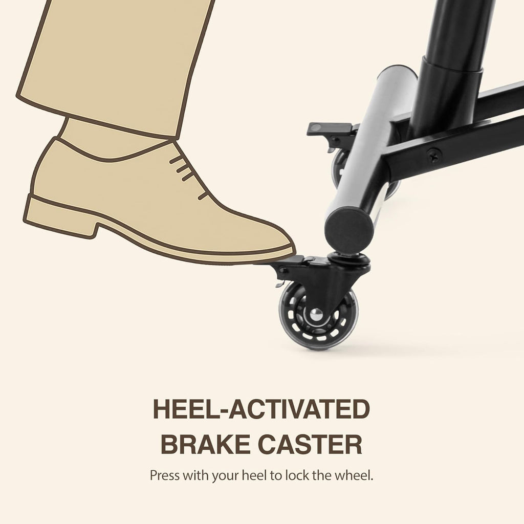 Ergonomic Kneeling Chair with Backrest, Improve Posture, Thick Cushions, Locking Wheels for Home & Office, AKONI 512B (Vanilla)
