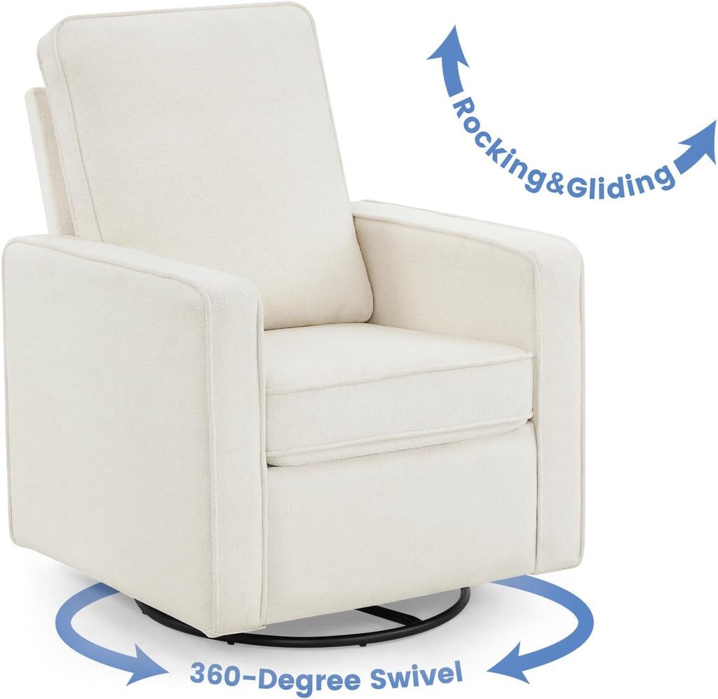 Delta Children Luna Nursery Swivel Glider - Greenguard Gold Certified and Oeko-TEX Standard 100 Fabric, Oatmeal