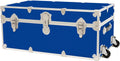 Rhino Trunk & Case Classic Camp & College Trunk with Wheels. 30"x17"x13", 1500+ lbs Capacity - Many Colors, Soft-Close Lid. Strong, USA Made Summer Camp Footlocker and Secure Dorm Storage Chest