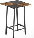 YATINEY Bar Table, Kitchen Dining Table, Bar Counter Height Table, Pub Color Matching Breakfast Table, for Dining Room, Tavern, Coffee Corner, Party, Rustic Brown and Black BT02BR