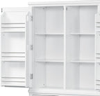 74.8" H Farmhouse Kitchen Pantry Cabinet with Pull-Out Trays, 53" L x 20" W Large Cupboard Storage Cabinet with 3 Drawers and Adjustable Shelves for Dining Room, Kitchen, White