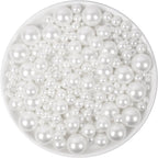1300PCS Pearls for Crafting,White Pearl Beads with No Hole,Vase Filler Fake Pearls, Artificial Plastic Pearl Beads for Table Scatters, Wedding Party,Decoration