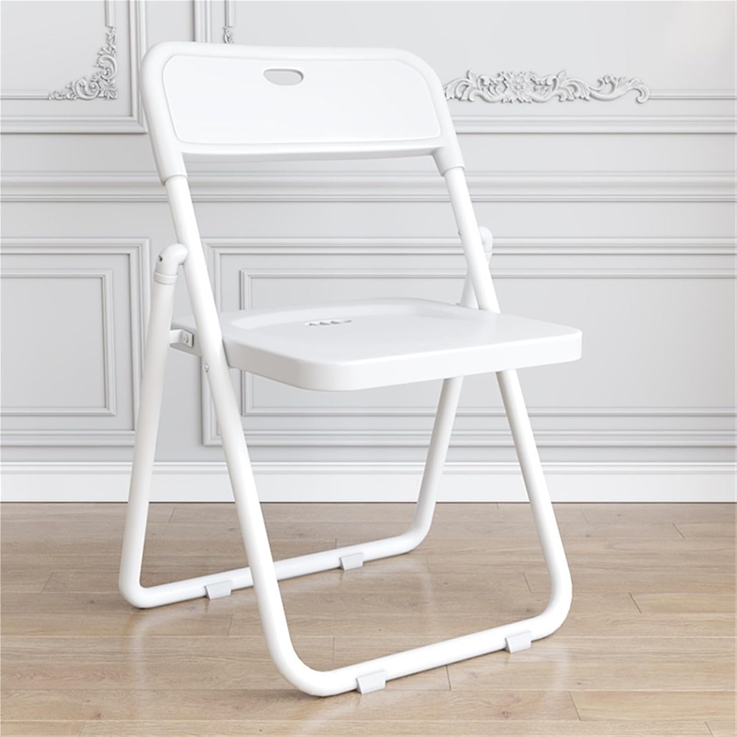 Plastic Folding Chairs - Pack of 1 Portable Folding Chairs for Dining, Office, Vanity, Makeup, Study & Home Soft Seating(Rojo)
