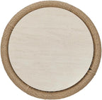 Penau Beige Rope Accent Side Table, Handwrapped Cylindrical Rope Design, Coastal Boho Accent Table for Living Room Bedroom Patio, 15.25 x 15.25 x 22.5 Inchs
