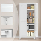 Metal Pantry Cabinet, Kitchen Pantry Storage Cabinets with 2 Door and Adjustable Shelves, Freestanding Cupboard for Kitchen, Dining Room