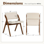 Byroce Folding Dining Chairs Set of 2, Non-Assembly Wood Kitchen Chairs with Upholstered Seat & Backrest, Portable Farmhouse Accent Furniture for Party, Wedding, Home Office, Walnut (1)