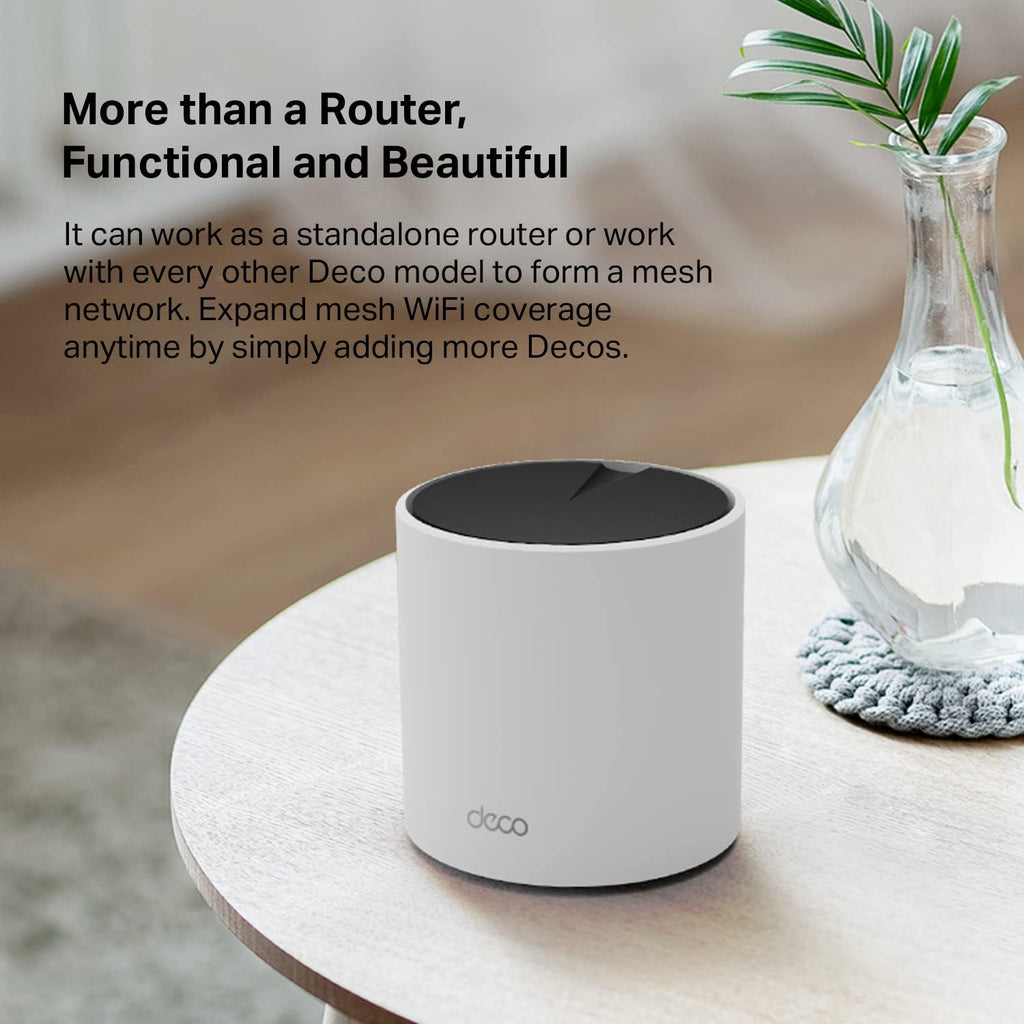 TP-Link Deco AX3000 WiFi 6 Mesh System Deco X55- Covers up to 2500 Sq.Ft., Replaces Wireless Router and Extender, 3 Gigabit Ports, Supports Ethernet Backhaul(1-Pack) (Renewed)