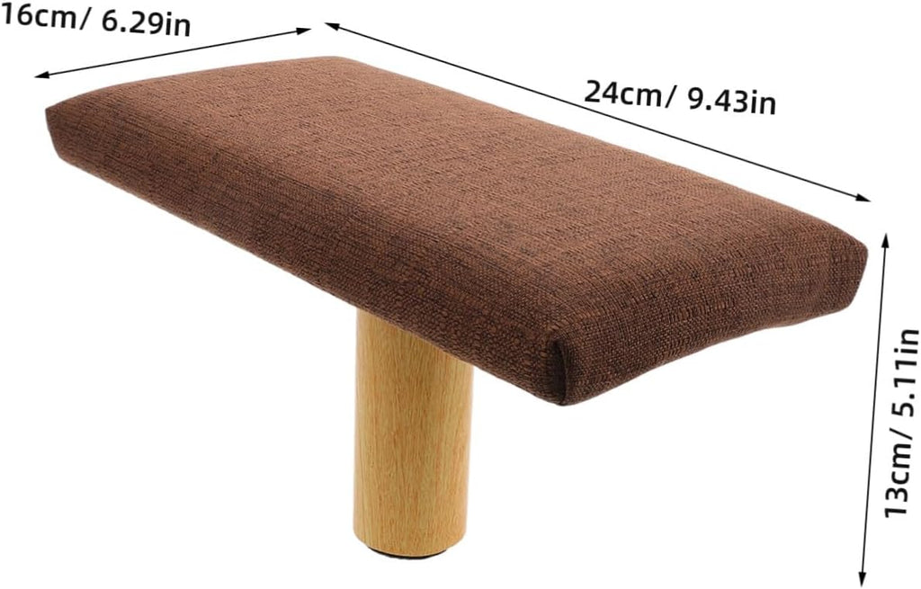 BESPORTBLE Wooden Stool with Ergonomic Design and Cotton Cloth Cushion, Improves Body Alignment, and Office Use, Stylish Coffee Color Bench