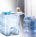 Portable Camping Water Tank with Faucet Water Storage Container with Tap BPA Free Emergency Drinking Water Canister for Outdoor Camping, Hiking, Car Travel Home Emergency Use (15L)