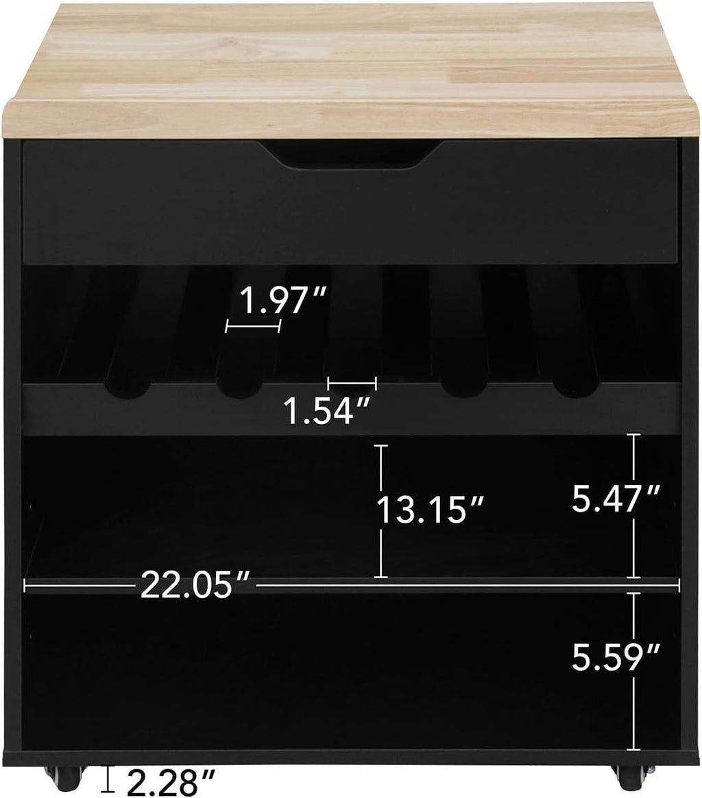69" Kitchen Pantry Cabinet with Microwave Stand & Rolling Cart - Freestanding Storage Cabinet, 3 Rattan Doors, Adjustable Shelves, Anti-Tip Design for Kitchen, Dining Room, Black