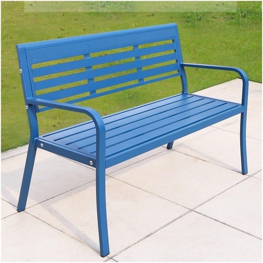 Outdoor Bench, Cast Aluminum Park Bench - Outdoor Backrest Garden Bench for Patio, Yard Garden Bench(Green)