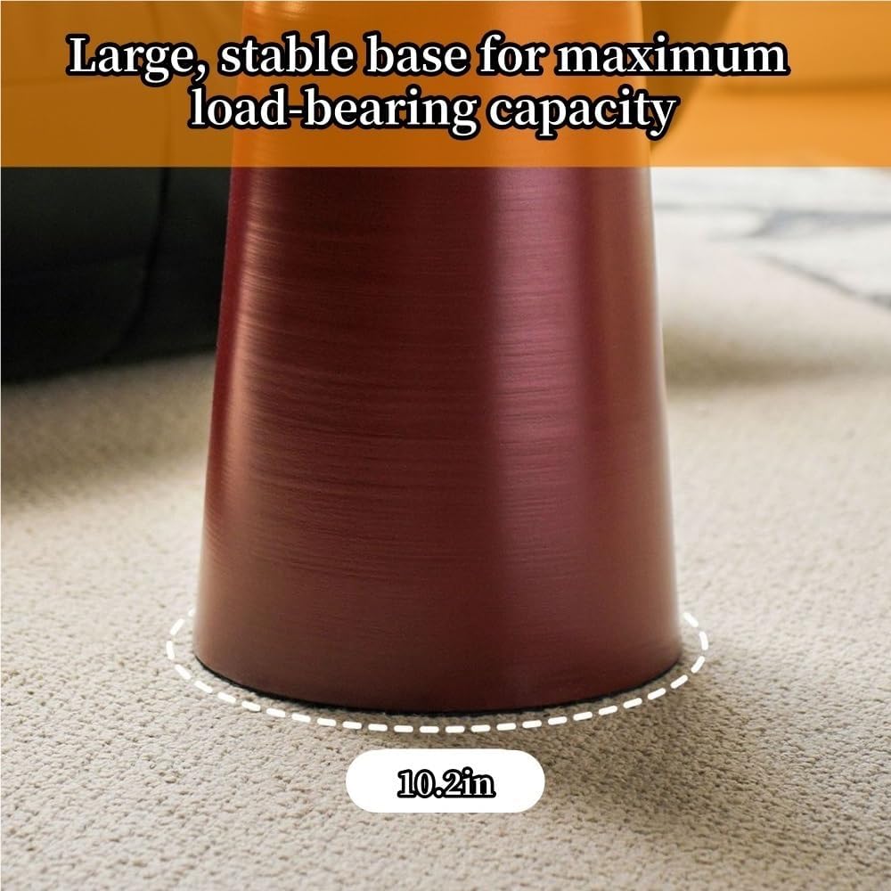 Modern Side Table, Metal Small Round End Table, Retro Coffee Table, Minimalist Sofa Table, Small Accent Table for Living Room, Sofa, Bedroom(Red)