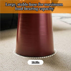 Modern Side Table, Metal Small Round End Table, Retro Coffee Table, Minimalist Sofa Table, Small Accent Table for Living Room, Sofa, Bedroom(Red)
