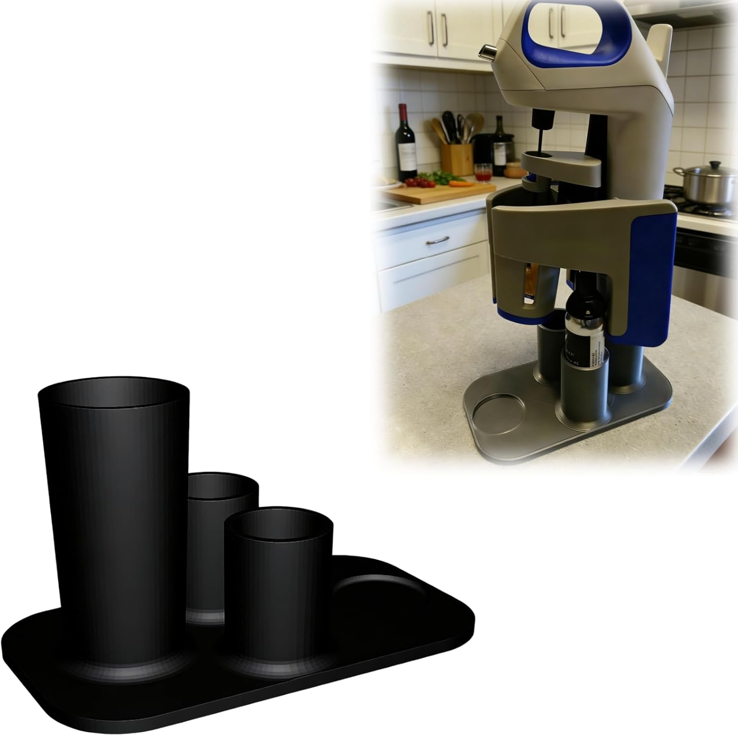 For Coravin Wine Preserver Holder – Stable Countertop Stand for Easy Storage and Quick Access (black)