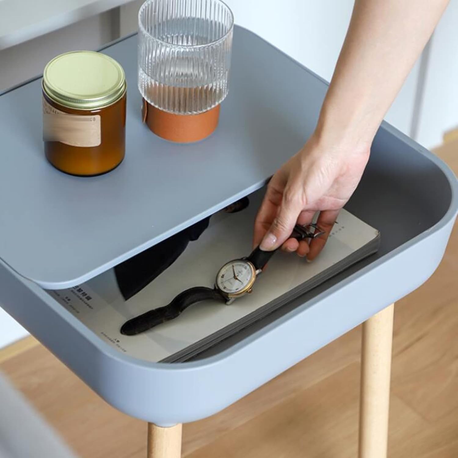 Living Room Table Nordic Style Coffee Table Bedroom Bedside Living Room Side Multifunctional(C)