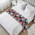 4th of July Bed Runner Stars Stripes Patchwork Bedding Scarves Soft Decorative Bed Flag Retro Checkered Grid Bed Runners for King Size Bed Home Hotel Bedroom Independence Day Decor 20x94 Inch