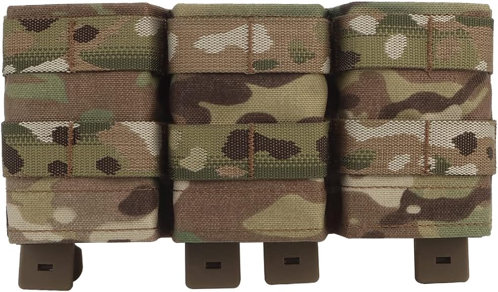 Triple Molle Mag Pouch 5.56 Tactical Open Top Magazine Holder Carrier with Quick Release Magazine Pouch Insert