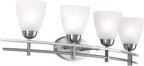 Possini Euro Design Art Deco Modern Wall Mount Light Brushed Nickel Silver Metal Hardwired 33" Wide 4-Light Fixture Trio Marbleized Glass Shades for Bathroom Vanity Mirror House Home Room Decor