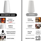 DECORPIA 12 Inch Tall Premium Quality Ceramic Vase | Flower Vase for Home Decor | Farmhouse Decor, Desk Decor, Modern Decor, Aesthetic Room Decor, White Vase for Bohemian Decor, Pampas Vase, White
