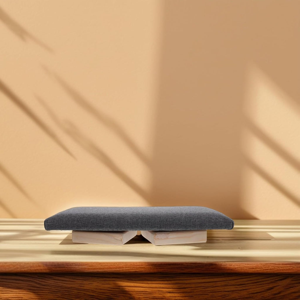 VOSAREA Foldable Wooden Bench with Cloth Cushion, Portable Stool and Travel, Ergonomic Knee Protection Stool for Comfortable Prayer and Sessions