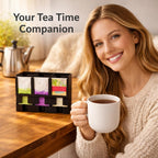 Tea Bag Organizer – 3 Compartment Tea Bag Holder & Dispenser, Holds 90+ Tea Bags, Tea Storage Organizer for Countertop, Cabinet, Coffee Bar or Kitchen - Made In The USA