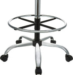 Amazon Basics Multi-Purpose Adjustable Drafting Spa Bar Stool with Sturdy Foot Rest, Back Support Cushion, 360° Swivel and Wheels, Black