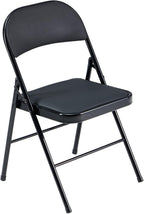 Black Padded Folding Chairs 6 Pack, 350LBS Heavy-Duty Steel Frame Foldable Chairs for Indoor Outdoor Wedding Party Dining Events
