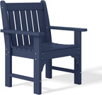 WestinTrends Malibu Outdoor Patio HDPE Adirondack Dining Arm Chair, Navy Blue
