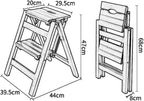 Step Stool 2-Step Black Walnut Wood Folding Stepladder & Step Stool - Lightweight Anti-Slip Pedal Design for Home Kitchen - 150kg Capacity