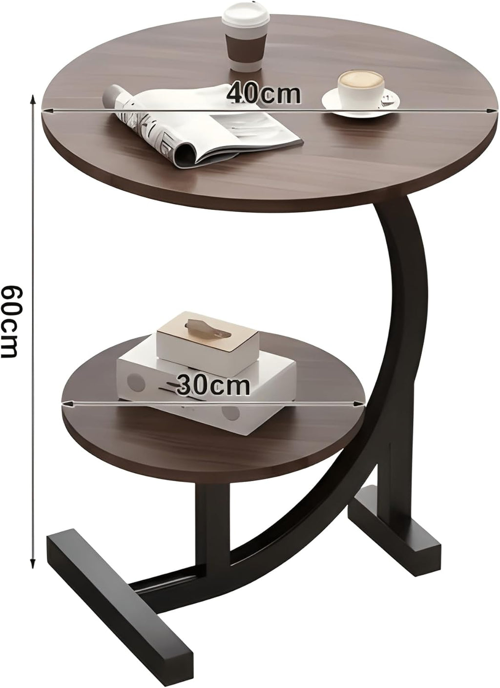 Modern Double Side Table for Living Room, Minimalist Small Side Table for Couch & Bedroom, Stylish Side Tables for Bedside Use