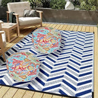FUNHOME Inflatable Ottoman Stool D20xH9,Portable Round Pouf for Indoor/Outdoor Use,Foot Rest or Seating for Kids&Adults,Ideal for Camping or Home(Phoenix)