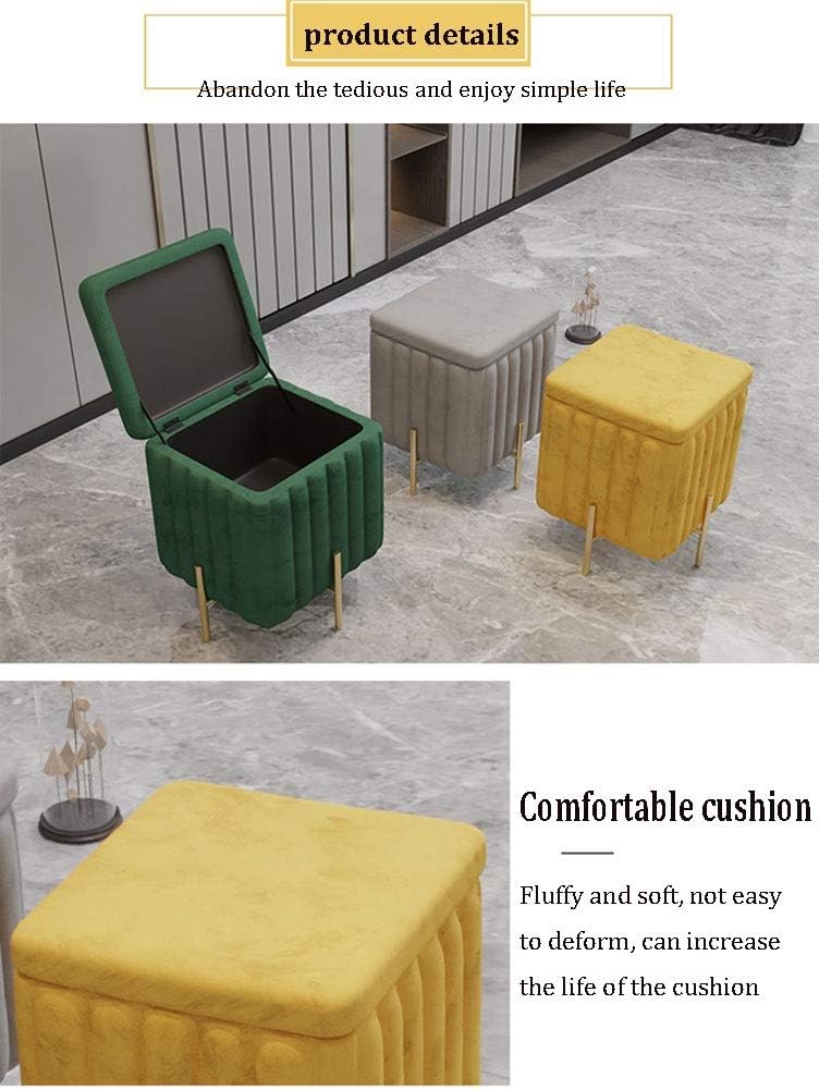 Beautify Green Velvet Footstool Pouffe Storage Stool Ottoman Cube Footrest Square Chest with Gold Legs for Bedroom, Dressing Table（Size : 45x45x42cm） (Color : Pink, Size : 45x45x42cm)