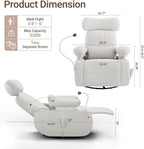 MAMAZING Lullapod Max Power Nursery Rocking Chair with Independent Recline & Footrest, Swivel Nursery Recliner Glider with Electric Adjustable Armrests, Silent Rocking, Oeko-TEX Certified