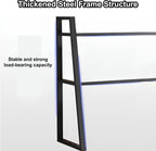 Desk Hutch with Ladder Bookshelf, White Desktop Organizer Shelf for Computer Desk, Dorm Room, Home Office – Large
