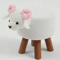 BABYCE Footstool Shoe Changing Stool Animal Shaped Ottoman,upholstered Tray Ride-on Footrest Stool Solid Wood Padded Seat Bench Storage Footstool