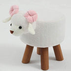 BABYCE Footstool Shoe Changing Stool Animal Shaped Ottoman,upholstered Tray Ride-on Footrest Stool Solid Wood Padded Seat Bench Storage Footstool