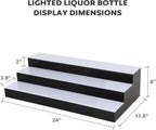 GCCSJ LED Lighted Liquor Bottle Display, LED Liquor Shelves with 16 Static Colors,Home Bar Liquor Bottle Accessories Acrylic Shelf, 3 Tiers 24 Inch