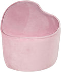 roba Children's Bean Bag Heart Lil Sofa - Velvet Covered - with Storage - Multifunction - Children's Furniture - for The Nursery - from 18 Months - Pink