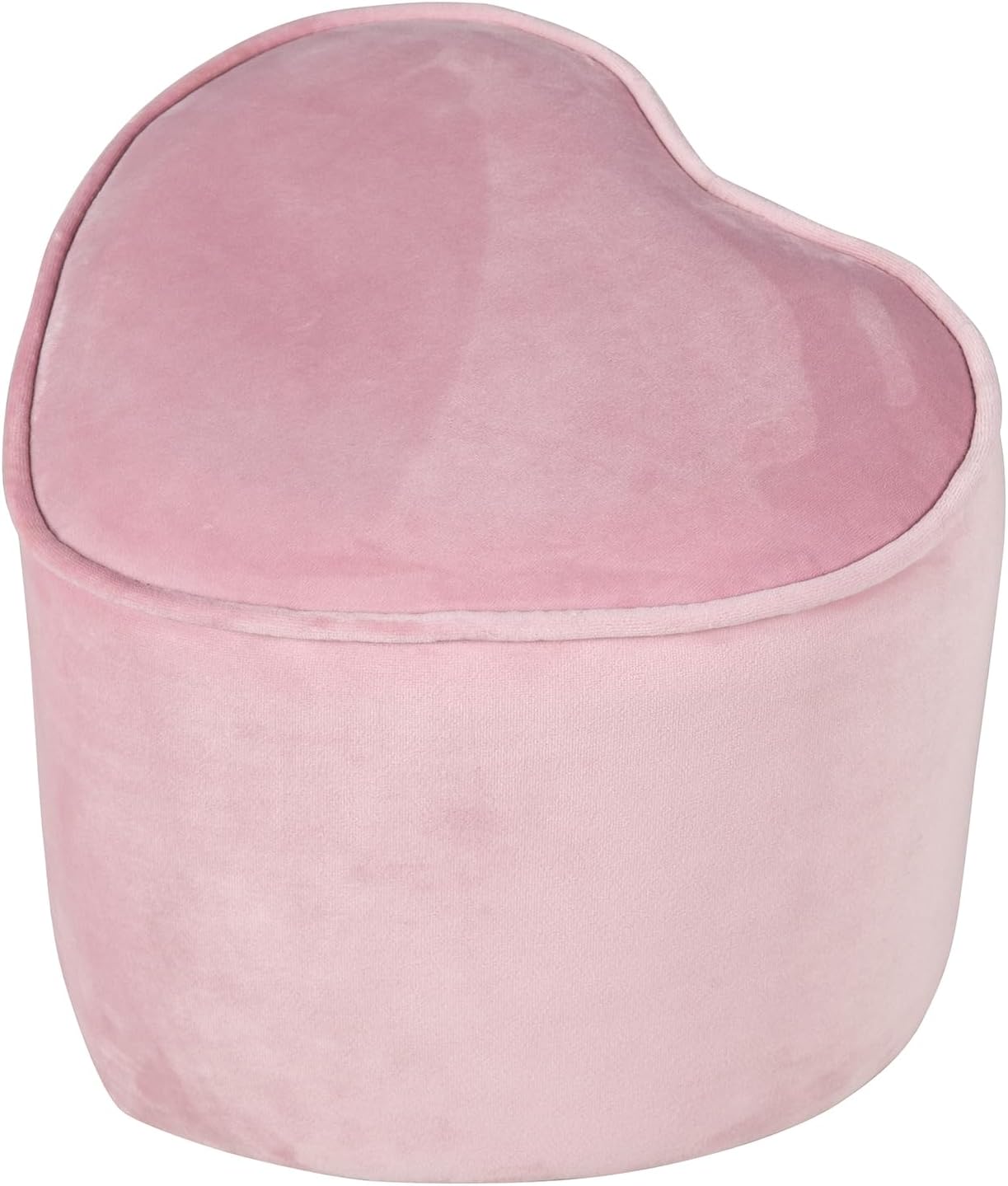 roba Children's Bean Bag Heart Lil Sofa - Velvet Covered - with Storage - Multifunction - Children's Furniture - for The Nursery - from 18 Months - Pink