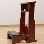 Church Pulpit Kneelers Chair for Praying,Prayer Bench for Kneeling at Home,Foldable Storage, Wooden Bench for Kneeler Prayer,Height Adjustable, Meditation Gifts(Brown)