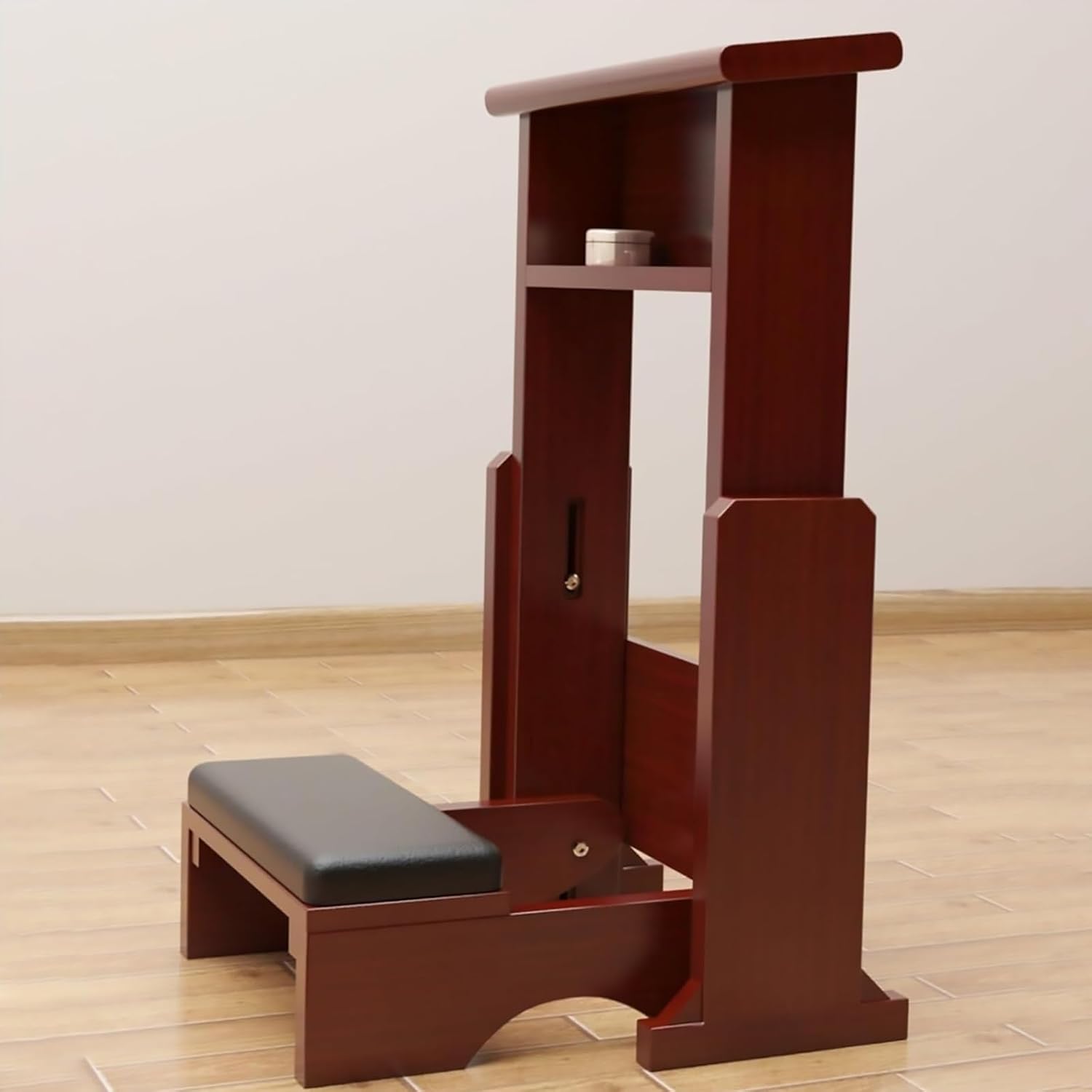 Church Pulpit Kneelers Chair for Praying,Prayer Bench for Kneeling at Home,Foldable Storage, Wooden Bench for Kneeler Prayer,Height Adjustable, Meditation Gifts(Brown)