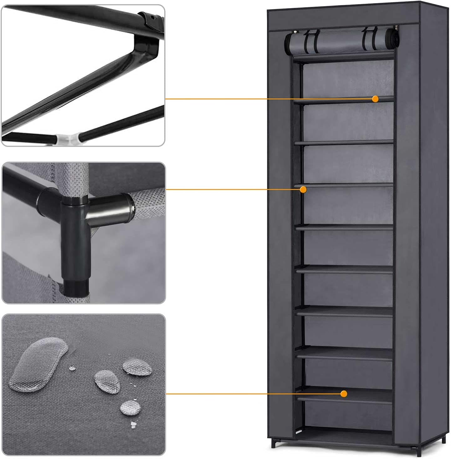 Wardrobe, graphite, 28 x 58 x 175 cm