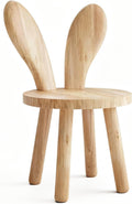 Bunny Chair for Ages 1.5-4 - Small Toddler Wooden Chair with 9.25" Seat Height, Solid Wood Rabbit Stool for Nursery, Playroom & Low Tables, Mini Kids Furniture - 1 Pack
