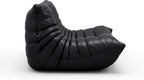 High-end Uncompressed Togo Bean Bag Chair for Adults, Memory Foam Floor Sofa Couch with Soft Fabric, Comfy Fireside Lounge Chair for Living Room, Bedroom, Apartment Microfiber Leather Black