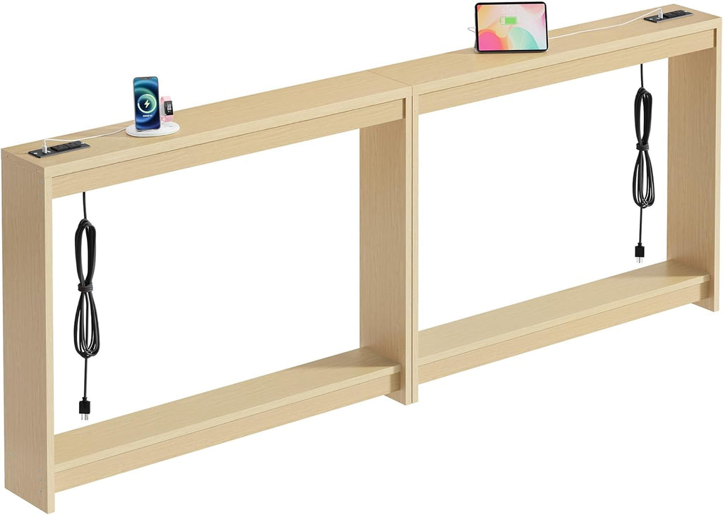 FAVOOSTY 78.8" Sofa Tables Narrow Long Console Table Behind Sofa for Living Room Hallway Entryway Entry Accent Table with Storage for Entrance Small Space, Natural