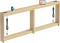 FAVOOSTY 78.8" Sofa Tables Narrow Long Console Table Behind Sofa for Living Room Hallway Entryway Entry Accent Table with Storage for Entrance Small Space, Natural